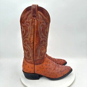 Durango Men Size 8D SW1536 Brown Ostrich Leather Pull On Western Cowboy Boot